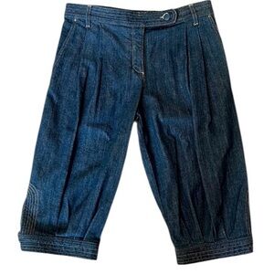 Vintage 2000. 2005 Stella McCartney pedal pusher pleated denim jeans, size 40 IT